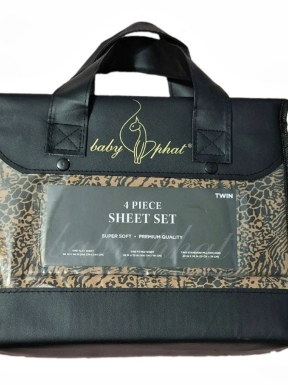 baby phat 4 Piece Sheet Set Animal Print Twin Sheet Set NWT